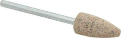 Cratex - 3/8" Head Diam x 3/4" Thickness, B52, Pointed End, Aluminum Oxide Mounted Point - Very Coarse Grade, 36 Grit, 21,000 RPM - Eagle Tool & Supply