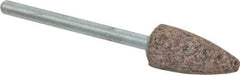 Cratex - 3/8" Head Diam x 3/4" Thickness, B52, Pointed End, Aluminum Oxide Mounted Point - Very Coarse Grade, 36 Grit, 21,000 RPM - Eagle Tool & Supply
