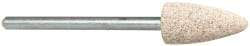 Cratex - 3/8" Head Diam x 3/4" Thickness, B52, Pointed End, Aluminum Oxide Mounted Point - Medium Grade, 80 Grit, 21,000 RPM - Eagle Tool & Supply