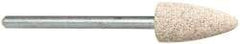 Cratex - 3/8" Head Diam x 3/4" Thickness, B52, Pointed End, Aluminum Oxide Mounted Point - Medium Grade, 80 Grit, 21,000 RPM - Eagle Tool & Supply