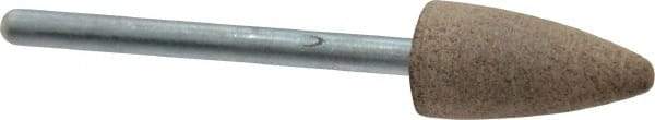 Cratex - 3/8" Head Diam x 3/4" Thickness, B52, Pointed End, Aluminum Oxide Mounted Point - Medium Grade, 80 Grit, 21,000 RPM - Eagle Tool & Supply