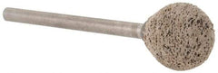 Cratex - 1/2" Head Diam x 1/2" Thickness, B121, Ball End, Aluminum Oxide Mounted Point - Very Coarse Grade, 36 Grit, 21,000 RPM - Eagle Tool & Supply