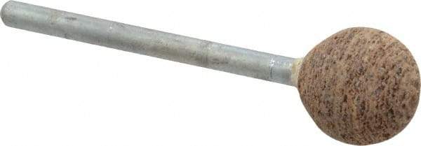 Cratex - 1/2" Head Diam x 1/2" Thickness, B121, Ball End, Aluminum Oxide Mounted Point - Very Coarse Grade, 36 Grit, 21,000 RPM - Eagle Tool & Supply