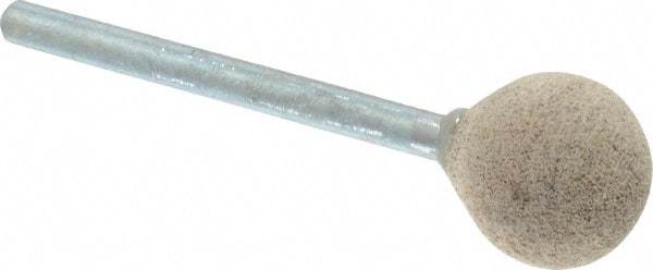 Cratex - 1/2" Head Diam x 1/2" Thickness, B121, Ball End, Aluminum Oxide Mounted Point - Medium Grade, 80 Grit, 21,000 RPM - Eagle Tool & Supply