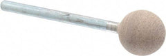 Cratex - 1/2" Head Diam x 1/2" Thickness, B121, Ball End, Aluminum Oxide Mounted Point - Medium Grade, 80 Grit, 21,000 RPM - Eagle Tool & Supply