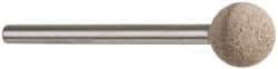 Cratex - 3/8" Head Diam, B122, Ball End, Mounted Point - Medium Grade, 80 Grit - Eagle Tool & Supply