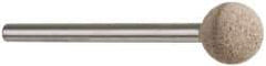 Cratex - 3/8" Head Diam, B122, Ball End, Mounted Point - Medium Grade, 80 Grit - Eagle Tool & Supply