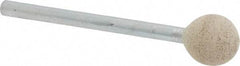 Cratex - 3/8" Head Diam, B122, Ball End, Mounted Point - Medium Grade, 80 Grit - Eagle Tool & Supply