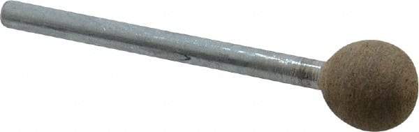 Cratex - 3/8" Head Diam, B122, Ball End, Mounted Point - Medium Grade, 80 Grit - Eagle Tool & Supply