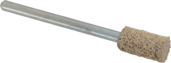 Cratex - 1/4" Head Diam x 1/2" Thickness, W163, Cylinder End, Aluminum Oxide Mounted Point - Very Coarse Grade, 36 Grit, 26,250 RPM - Eagle Tool & Supply