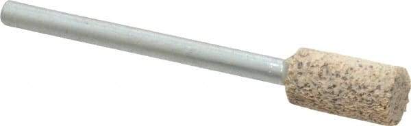 Cratex - 1/4" Head Diam x 1/2" Thickness, W163, Cylinder End, Aluminum Oxide Mounted Point - Very Coarse Grade, 36 Grit, 26,250 RPM - Eagle Tool & Supply