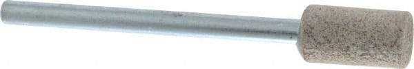 Cratex - 1/4" Head Diam x 1/2" Thickness, W163, Cylinder End, Aluminum Oxide Mounted Point - Medium Grade, 80 Grit, 26,250 RPM - Eagle Tool & Supply