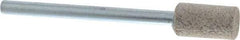Cratex - 1/4" Head Diam x 1/2" Thickness, W163, Cylinder End, Aluminum Oxide Mounted Point - Medium Grade, 80 Grit, 26,250 RPM - Eagle Tool & Supply