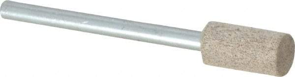 Cratex - 1/4" Head Diam x 1/2" Thickness, W163, Cylinder End, Aluminum Oxide Mounted Point - Medium Grade, 80 Grit, 26,250 RPM - Eagle Tool & Supply