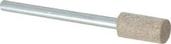 Cratex - 1/4" Head Diam x 1/2" Thickness, W163, Cylinder End, Aluminum Oxide Mounted Point - Medium Grade, 80 Grit, 26,250 RPM - Eagle Tool & Supply