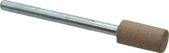 Cratex - 1/4" Head Diam x 1/2" Thickness, W163, Cylinder End, Aluminum Oxide Mounted Point - Medium Grade, 80 Grit, 26,250 RPM - Eagle Tool & Supply