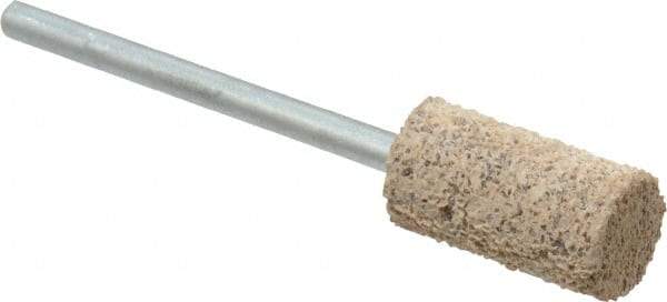 Cratex - 3/8" Head Diam x 3/4" Thickness, W177, Cylinder End, Aluminum Oxide Mounted Point - Very Coarse Grade, 36 Grit, 17,620 RPM - Eagle Tool & Supply