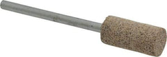 Cratex - 3/8" Head Diam x 3/4" Thickness, W177, Cylinder End, Aluminum Oxide Mounted Point - Very Coarse Grade, 36 Grit, 17,620 RPM - Eagle Tool & Supply