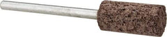 Cratex - 3/8" Head Diam x 3/4" Thickness, W177, Cylinder End, Aluminum Oxide Mounted Point - Very Coarse Grade, 36 Grit, 17,620 RPM - Eagle Tool & Supply