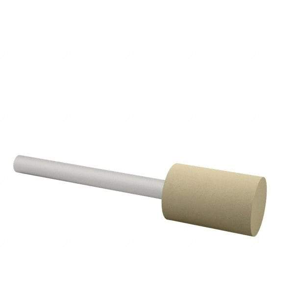 Cratex - 3/8" Head Diam x 3/4" Thickness, W177, Cylinder End, Aluminum Oxide Mounted Point - Medium Grade, 80 Grit, 17,620 RPM - Eagle Tool & Supply