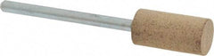 Cratex - 3/8" Head Diam x 3/4" Thickness, W177, Cylinder End, Aluminum Oxide Mounted Point - Medium Grade, 80 Grit, 17,620 RPM - Eagle Tool & Supply