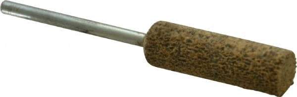 Cratex - 3/8" Head Diam x 1-1/4" Thickness, W179, Cylinder End, Aluminum Oxide Mounted Point - Very Coarse Grade, 36 Grit, 25,720 RPM - Eagle Tool & Supply