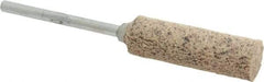 Rex Cut Product - 3/8" Head Diam x 1-1/4" Thickness, W179, Cylinder End, Aluminum Oxide Mounted Point - Brown, Very Coarse Grade, 36 Grit - Eagle Tool & Supply