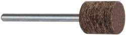 Cratex - 1/2" Head Diam x 1/2" Thickness, W185, Cylinder End, Aluminum Oxide Mounted Point - Very Coarse Grade, 36 Grit, 16,870 RPM - Eagle Tool & Supply