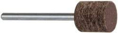 Cratex - 1/2" Head Diam x 1/2" Thickness, W185, Cylinder End, Aluminum Oxide Mounted Point - Very Coarse Grade, 36 Grit, 16,870 RPM - Eagle Tool & Supply