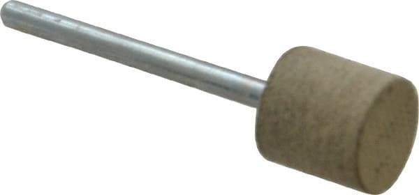 Cratex - 1/2" Head Diam x 1/2" Thickness, W185, Cylinder End, Aluminum Oxide Mounted Point - Medium Grade, 80 Grit, 16,870 RPM - Eagle Tool & Supply