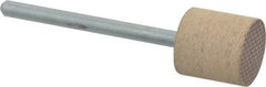 Cratex - 1/2" Head Diam x 1/2" Thickness, W185, Cylinder End, Aluminum Oxide Mounted Point - Medium Grade, 80 Grit, 16,870 RPM - Eagle Tool & Supply