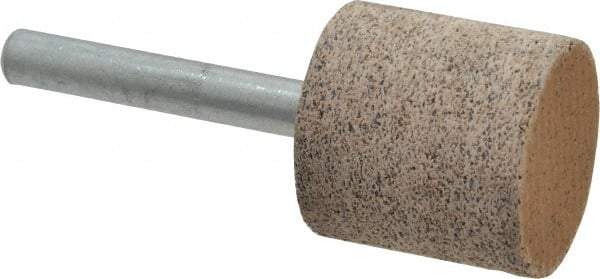Cratex - 1" Head Diam x 1" Thickness, W220, Cylinder End, Aluminum Oxide Mounted Point - Very Coarse Grade, 36 Grit, 15,750 RPM - Eagle Tool & Supply