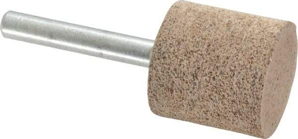 Cratex - 1" Head Diam x 1" Thickness, W220, Cylinder End, Aluminum Oxide Mounted Point - Very Coarse Grade, 36 Grit, 15,750 RPM - Eagle Tool & Supply