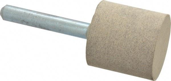 Cratex - 1" Head Diam x 1" Thickness, W220, Cylinder End, Aluminum Oxide Mounted Point - Medium Grade, 80 Grit, 15,750 RPM - Eagle Tool & Supply