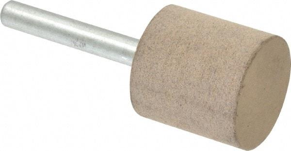 Cratex - 1" Head Diam x 1" Thickness, W220, Cylinder End, Aluminum Oxide Mounted Point - Medium Grade, 80 Grit, 15,750 RPM - Eagle Tool & Supply