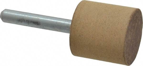 Cratex - 1" Head Diam x 1" Thickness, W220, Cylinder End, Aluminum Oxide Mounted Point - Medium Grade, 80 Grit, 15,750 RPM - Eagle Tool & Supply