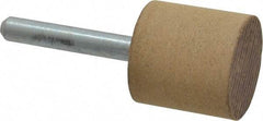 Cratex - 1" Head Diam x 1" Thickness, W220, Cylinder End, Aluminum Oxide Mounted Point - Medium Grade, 80 Grit, 15,750 RPM - Eagle Tool & Supply