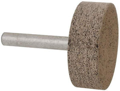 Cratex - 1-1/2" Head Diam x 1/2" Thickness, W236, Cylinder End, Aluminum Oxide Mounted Point - Very Coarse Grade, 36 Grit, 21,750 RPM - Eagle Tool & Supply