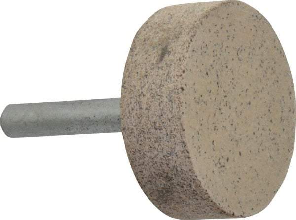 Cratex - 1-1/2" Head Diam x 1/2" Thickness, W236, Cylinder End, Aluminum Oxide Mounted Point - Very Coarse Grade, 36 Grit, 21,750 RPM - Eagle Tool & Supply