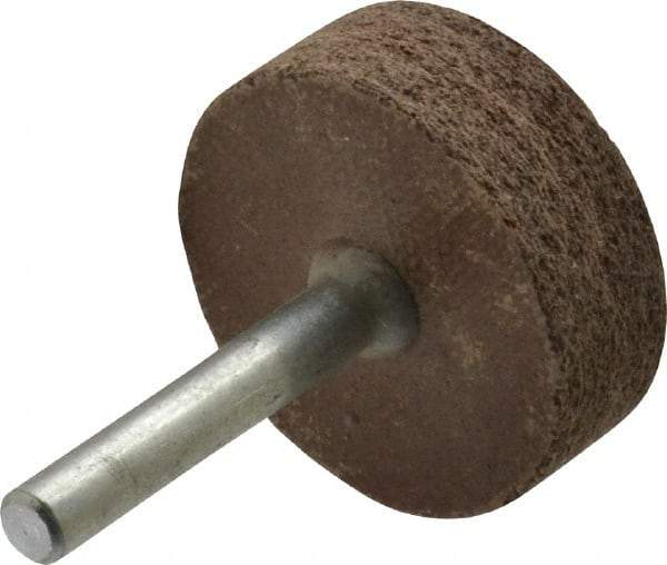 Cratex - 1-1/2" Head Diam x 1/2" Thickness, W236, Cylinder End, Aluminum Oxide Mounted Point - Very Coarse Grade, 36 Grit, 21,750 RPM - Eagle Tool & Supply