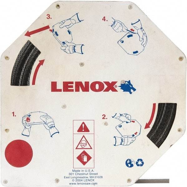 Lenox - 4 TPI, 10' 7-1/2" Long x 3/4" Wide x 0.032" Thick, Welded Band Saw Blade - Carbon Steel, Toothed Edge - Eagle Tool & Supply