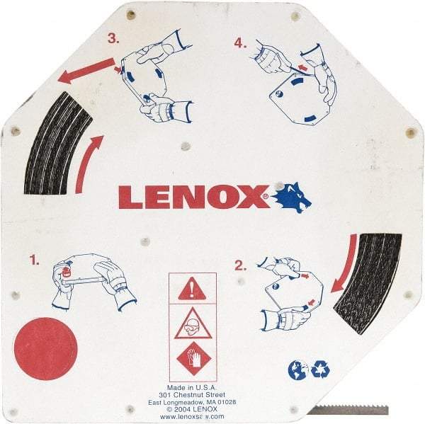 Lenox - 1/4" x 100' x 0.025" Carbon Steel Band Saw Blade Coil Stock - 6 TPI, Toothed Edge, Hook Form, Raker Set, Flexible Back, Constant Pitch, Contour Cutting - Eagle Tool & Supply