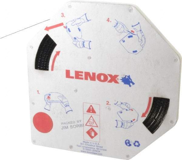 Lenox - 1/2" x 100' x 0.025" Carbon Steel Band Saw Blade Coil Stock - 6 TPI, Toothed Edge, Straight Form, Raker Set, Hard Back, Constant Pitch, Contour Cutting - Eagle Tool & Supply