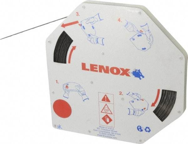 Lenox - 3/8" x 100' x 0.025" Bi-Metal Band Saw Blade Coil Stock - 14 to 18 TPI, Toothed Edge, Wavy Set, Flexible Back, Variable Pitch, Contour Cutting - Eagle Tool & Supply