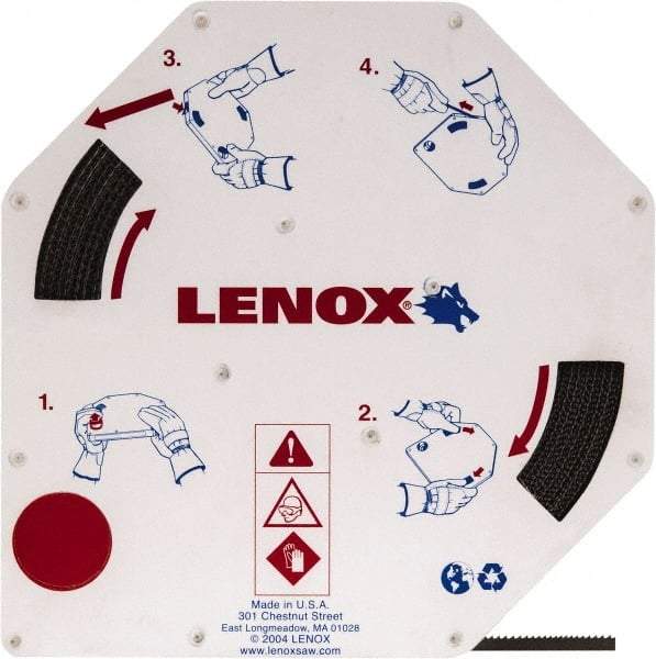 Lenox - 1/4" x 100' x 0.025" Bi-Metal Band Saw Blade Coil Stock - 10 to 14 TPI, Toothed Edge, Modified Raker Set, Flexible Back, Variable Pitch, Contour Cutting - Eagle Tool & Supply