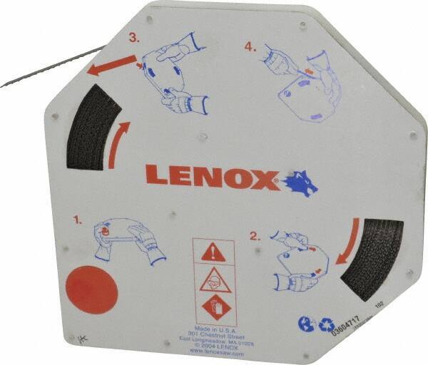 Lenox - 3/8" x 100' x 0.025" Bi-Metal Band Saw Blade Coil Stock - 10 to 14 TPI, Toothed Edge, Modified Raker Set, Flexible Back, Variable Pitch, Contour Cutting - Eagle Tool & Supply