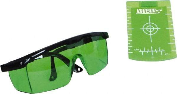 Johnson Level & Tool - Laser Level Magnetic Target and Enhancement Glasses - Use With Green Beam Lasers - Eagle Tool & Supply