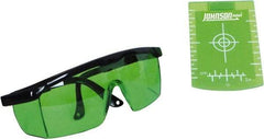 Johnson Level & Tool - Laser Level Magnetic Target and Enhancement Glasses - Use With Green Beam Lasers - Eagle Tool & Supply