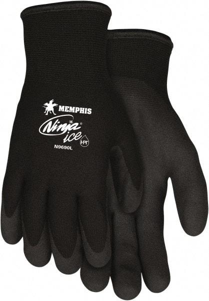 MCR Safety - Size XL Nylon Blend Work Gloves - Knit Wrist Cuff, Black, Paired - Eagle Tool & Supply