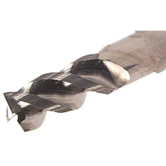 Iscar - 1", 3 Flute, Single End, Solid Carbide, 0.12" Corner Radius End Mill - 5" OAL, Right Hand Flute, 1-1/2" LOC, Right Hand Cut, 3" Extended Reach - Eagle Tool & Supply